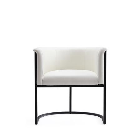 Manhattan Comfort Bali Dining Chair in White and Black (Set of 2) 2-DC044-WH